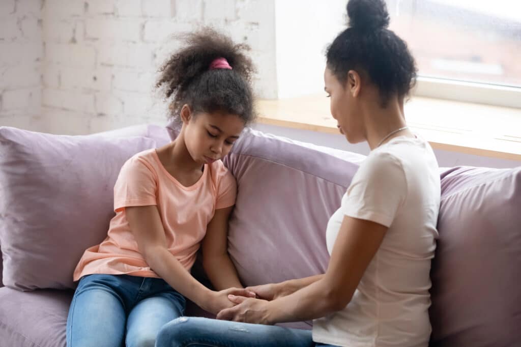 discussing child custody with a teen.